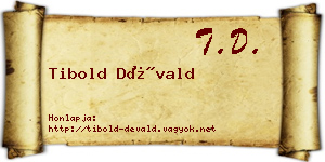 Tibold Dévald névjegykártya